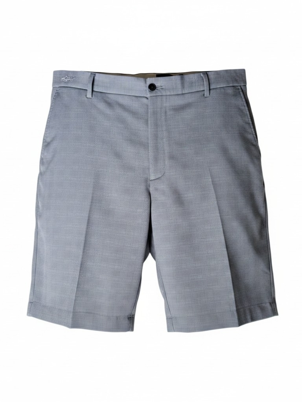 Greg Norman Shark Shorts Mens 42 Gray Plaid Golf Performance Shorts Polyester